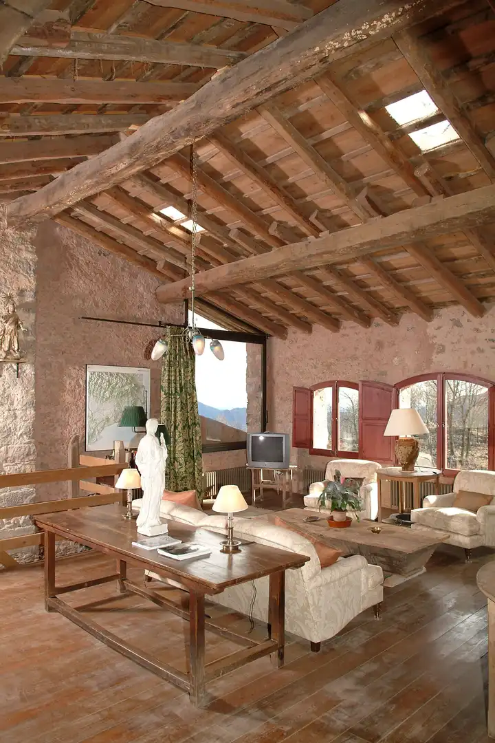Sala de estar de Finca rústica en venta en Camprodon con Calefacción, Jardín privado y Terraza