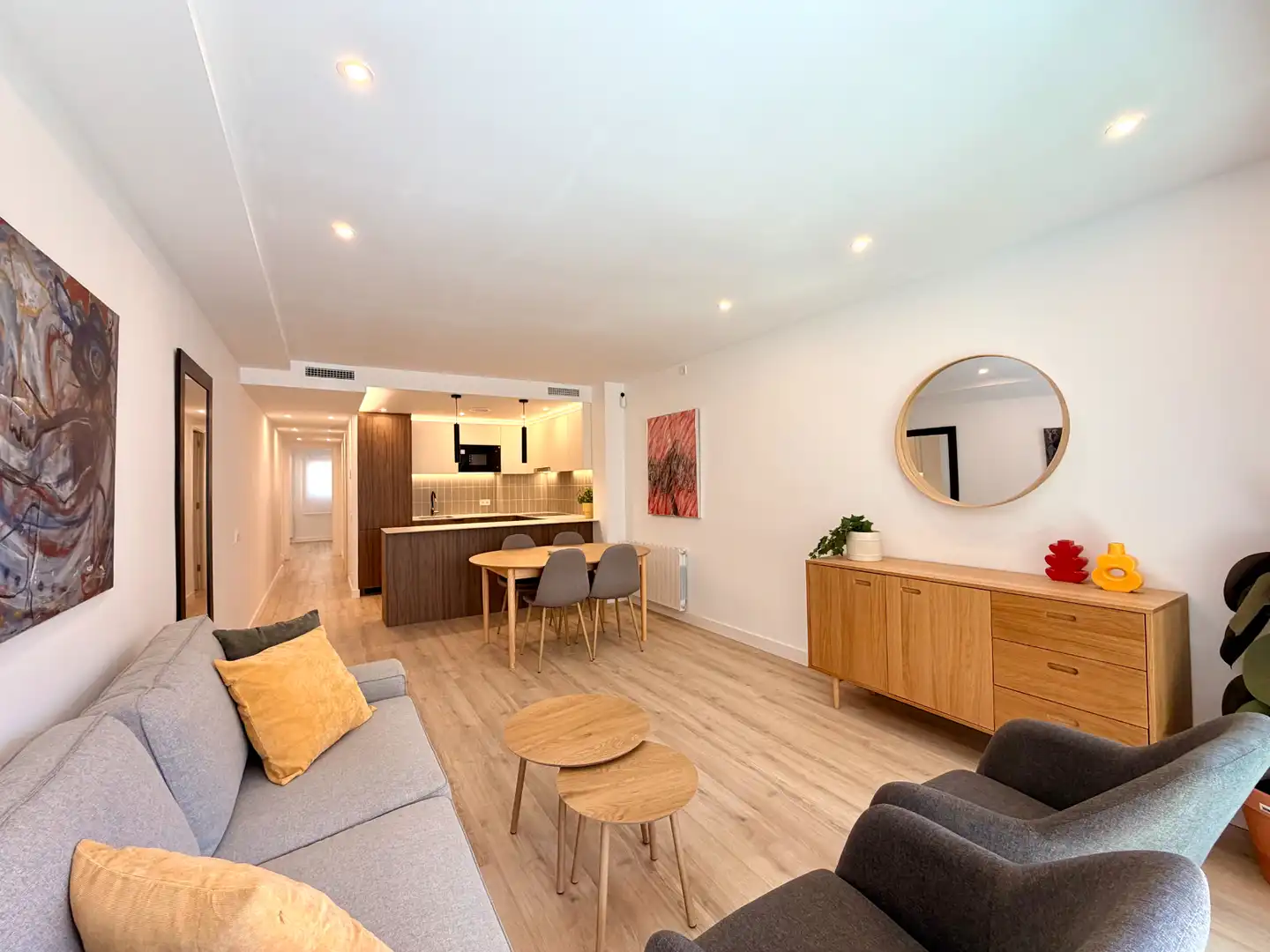 Sala de estar de Piso en venta en Girona con Aire acondicionado, Calefacción y Parquet