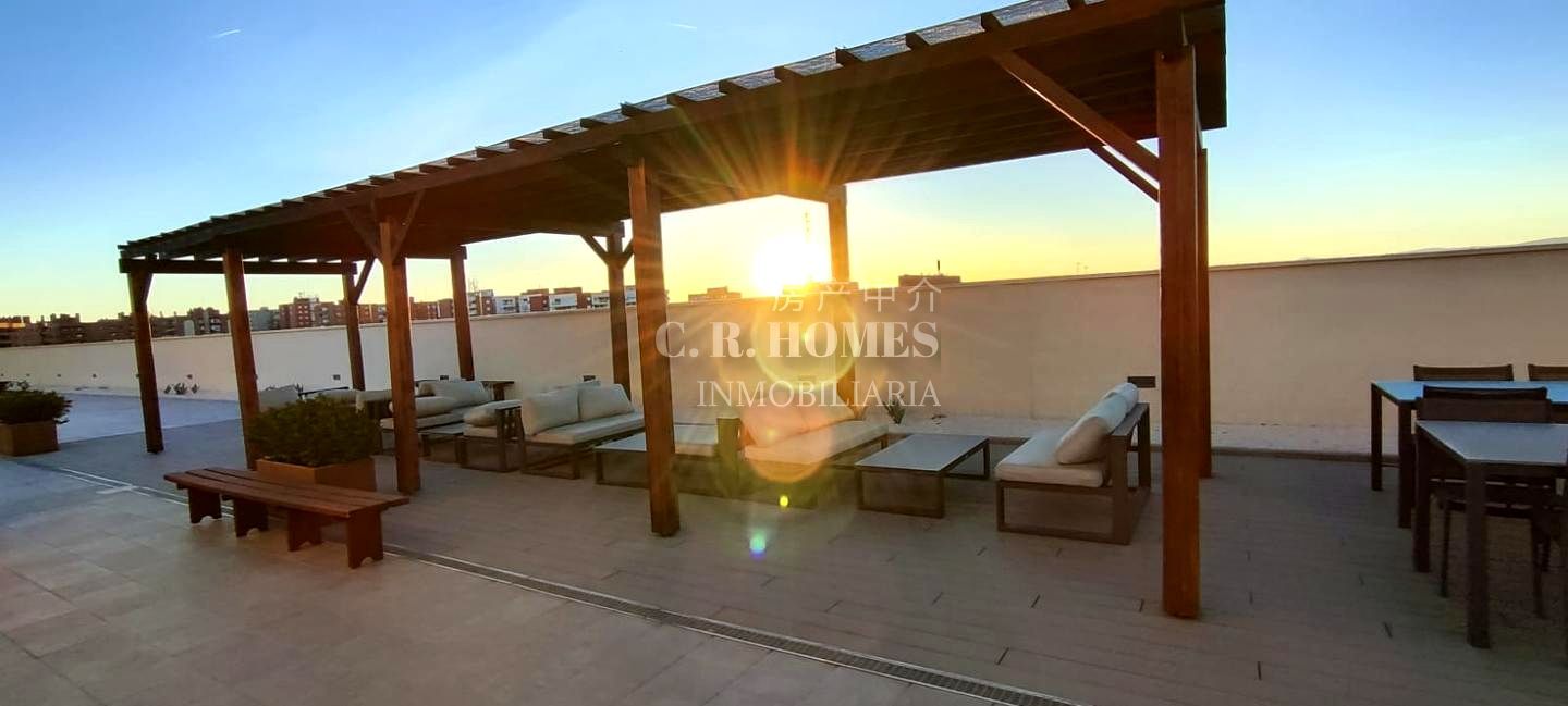 Terrace of Flat for sale in Móstoles  with Air Conditioner, Storage room and Swimming Pool