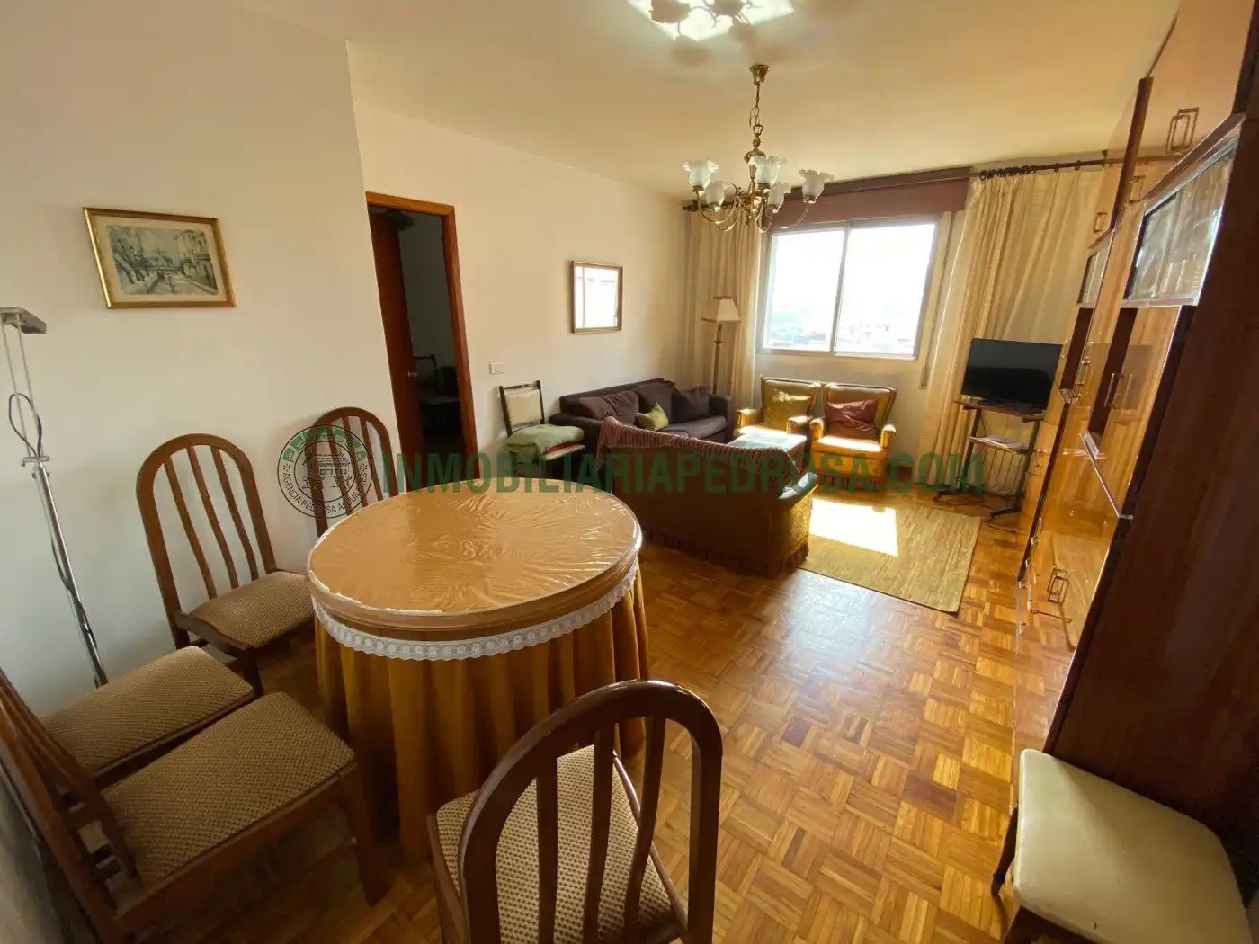 Wohnzimmer von Wohnung zur Miete in Pontevedra Capital  mit Heizung, Parkett und Möbliert