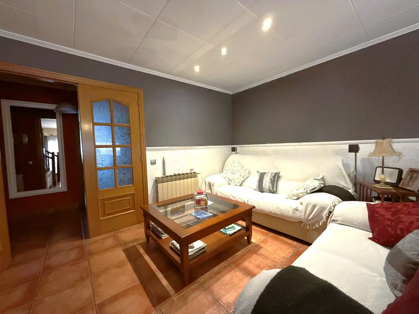 Sala d'estar de Casa adosada en venda en Les Franqueses del Vallès amb Aire condicionat, Calefacció i Parquet