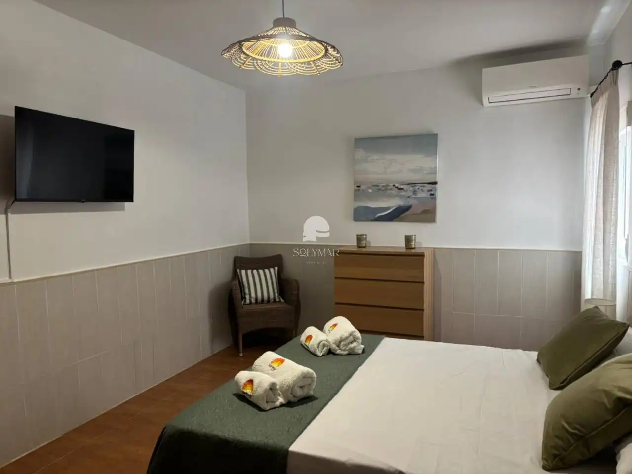 Schlafzimmer von Country house zur Miete in Vélez-Málaga mit Klimaanlage, Terrasse und Möbliert