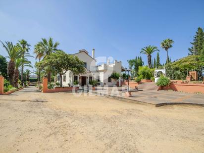 Exterior view of Country house for sale in Sanlúcar la Mayor  with Private garden, Terrace and Swimming Pool