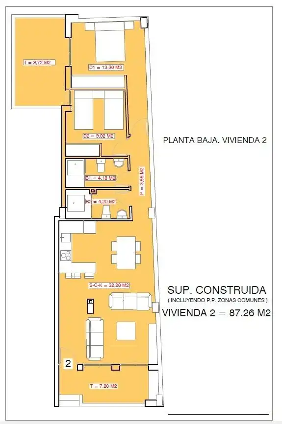 Planta baja en venta en Torrevieja con Aire acondicionado, Terraza y Piscina comunitaria