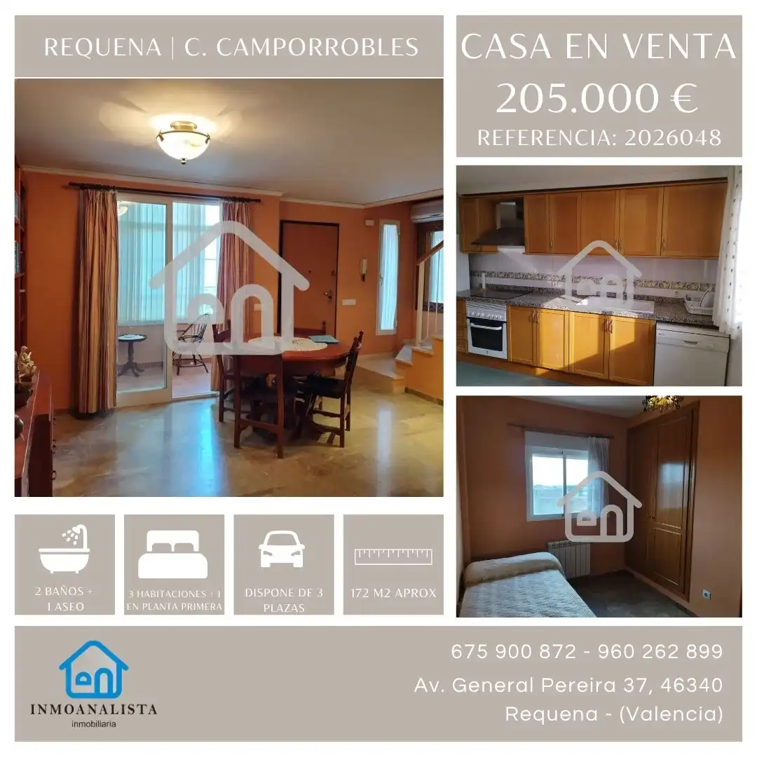 Cocina de Casa adosada en venta en Requena con Aire acondicionado y Balcón