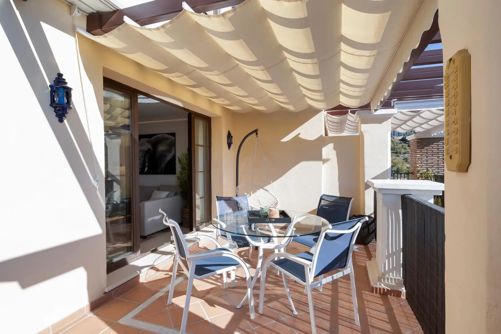 Terrasse von Maisonette zur Miete in Benahavís mit Klimaanlage, Heizung und Privatgarten