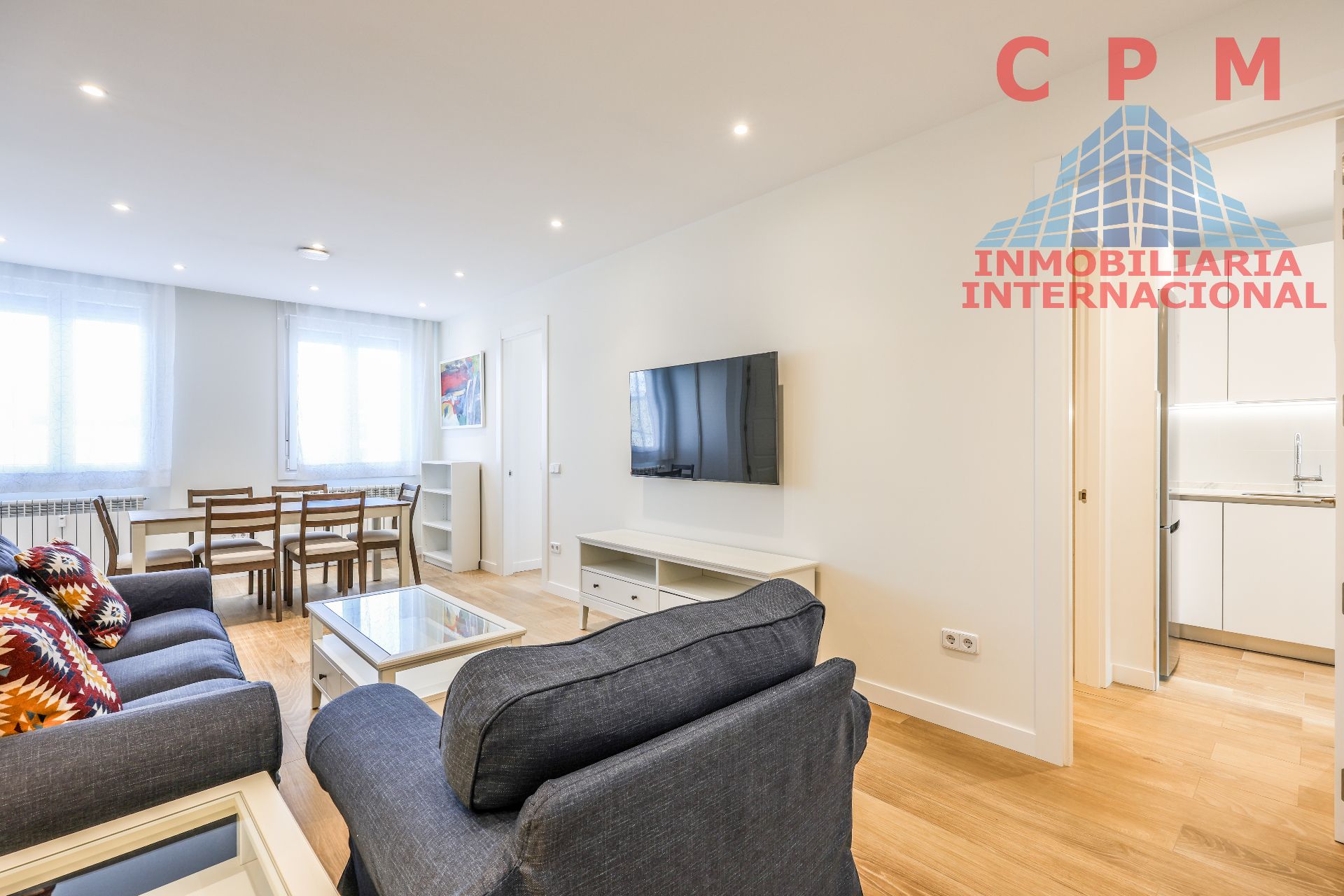 Sala d'estar de Pis de lloguer en  Madrid Capital amb Aire condicionat, Calefacció i Moblat