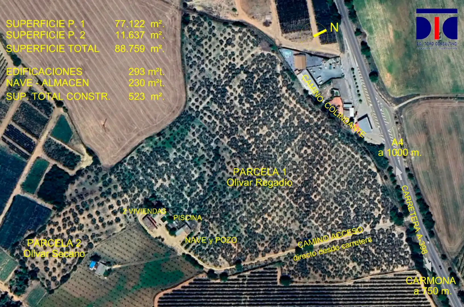 Finca rústica en venta en Carmona con Jardín privado, Terraza y Piscina