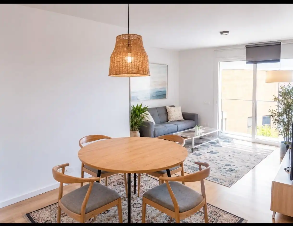 Living room of Flat for sale in Lerma  with Terrace, Storage room and Furnished