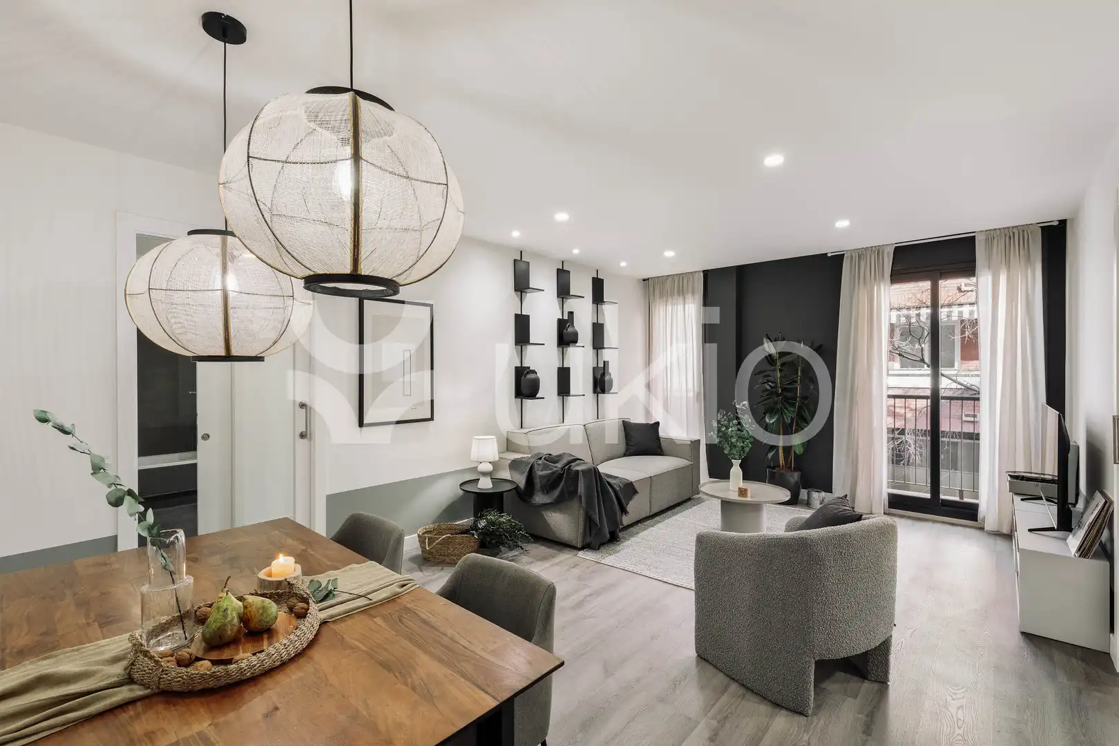 Sala de estar de Piso de alquiler en Barcelona con Aire acondicionado, Calefacción y Amueblado