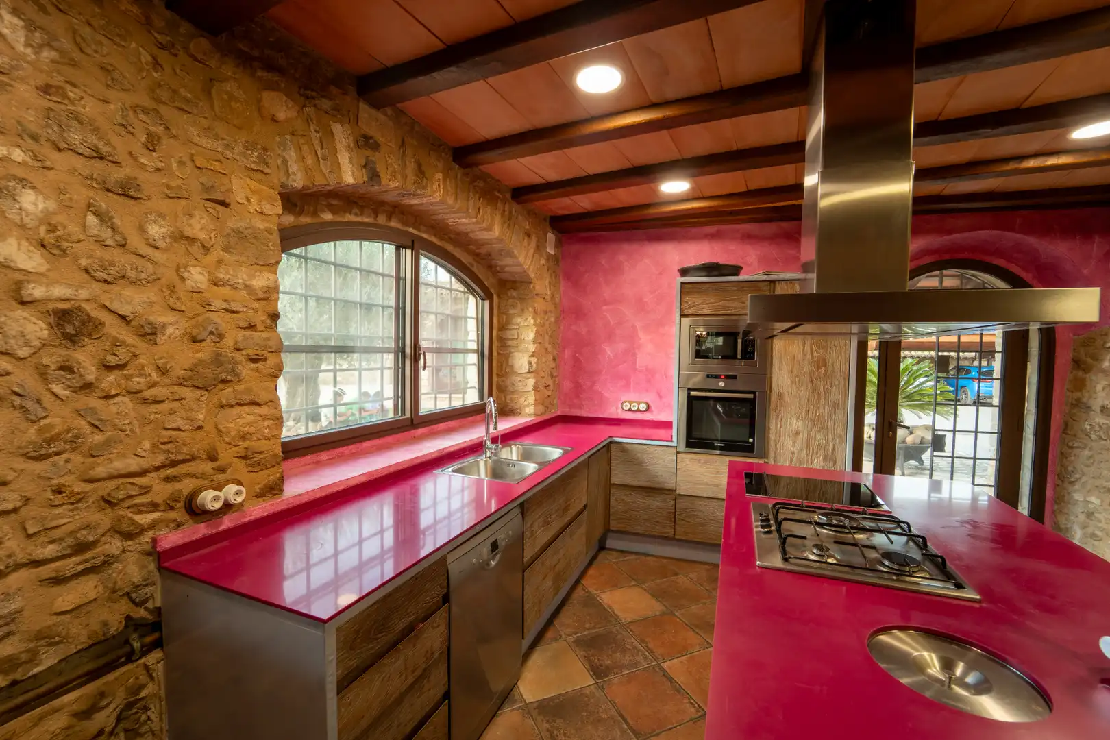 Cocina de Finca rústica en venta en Sant Joan de Mollet con Aire acondicionado, Calefacción y Jardín privado