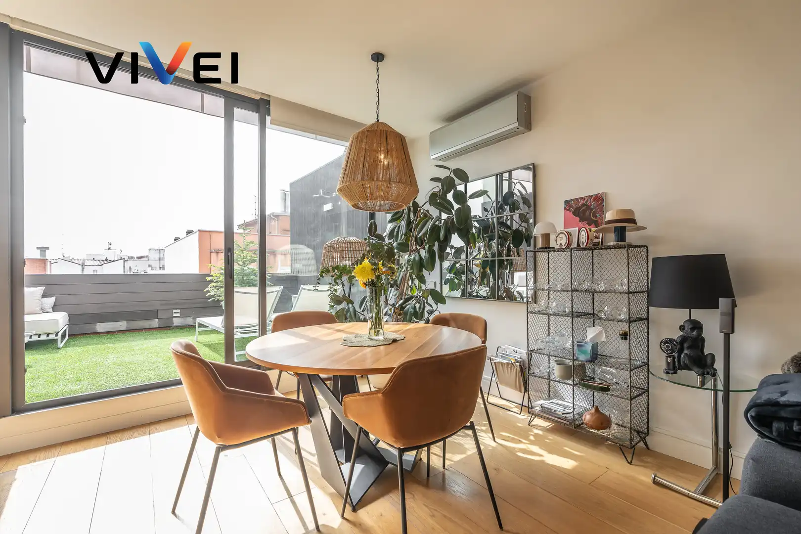 Esszimmer von Dachboden zum Verkauf in Madrid mit Klimaanlage, Heizung und Terrasse