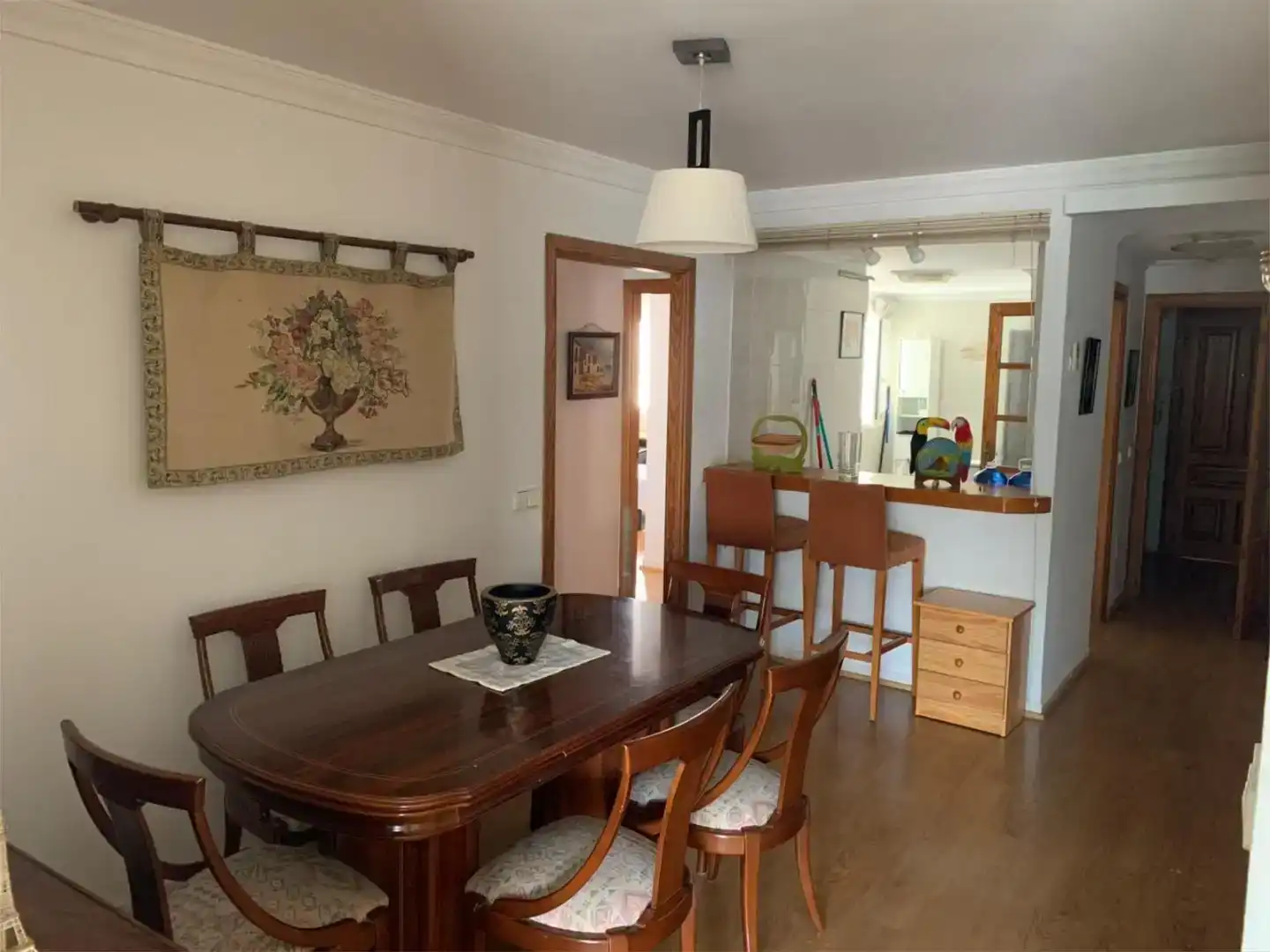 Esszimmer von Wohnung zur Miete in Santa Eulària des Riu mit Klimaanlage und Balkon
