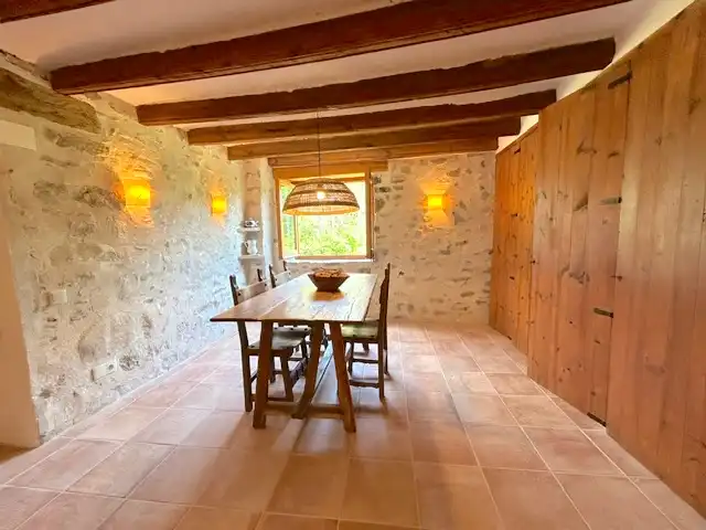 Menjador de Finca rústica en venda en Borredà amb Calefacció, Jardí privat i Terrassa