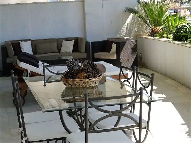 Terraza de Apartamento de alquiler en Marbella con Aire acondicionado, Terraza y Amueblado
