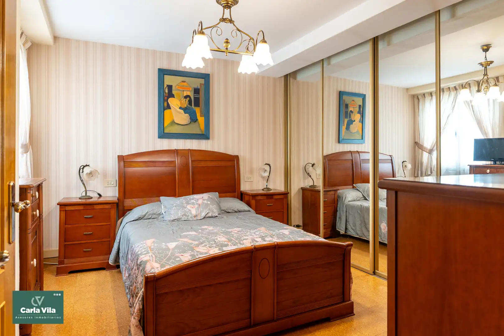 Bedroom of Flat for sale in Lugo  with Heating, Parquet flooring and Furnished