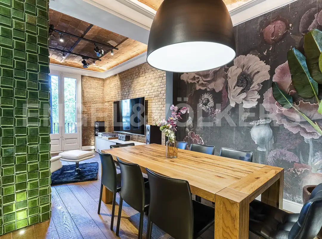 Comedor de Piso de alquiler en Barcelona con Aire acondicionado, Calefacción y Parquet