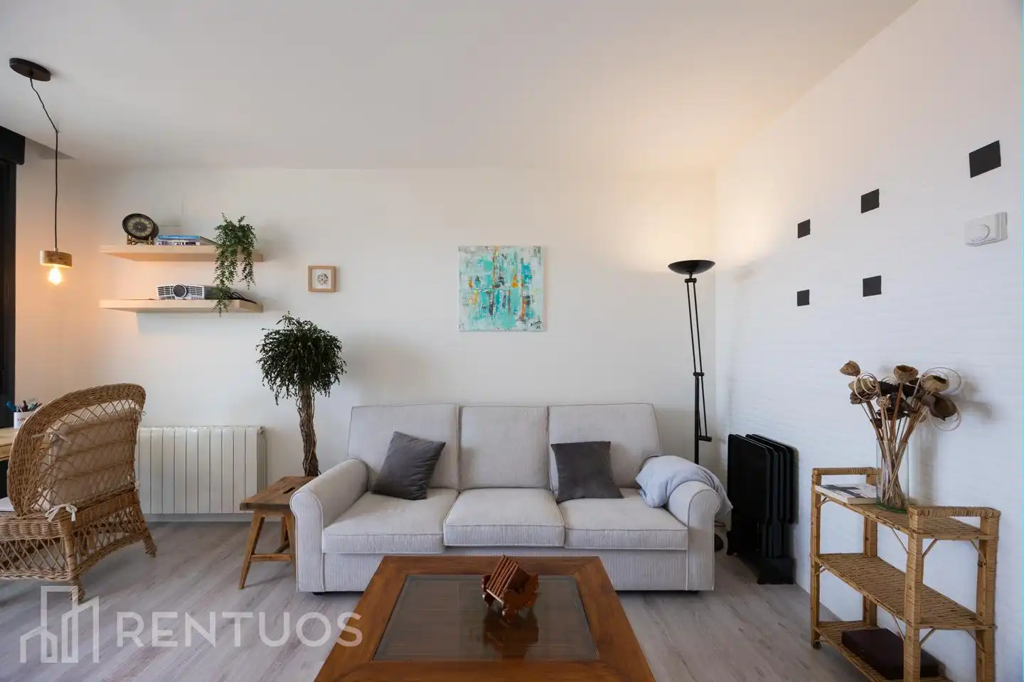 Wohnzimmer von Dachboden zur Miete in Madrid mit Klimaanlage, Heizung und Terrasse