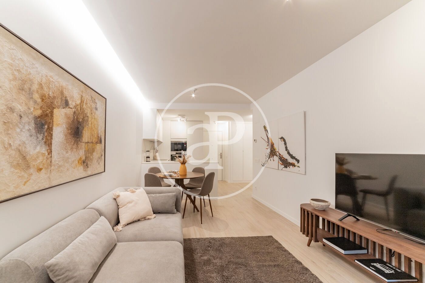 Sala d'estar de Pis de lloguer en  Madrid Capital amb Aire condicionat, Calefacció i Jardí privat