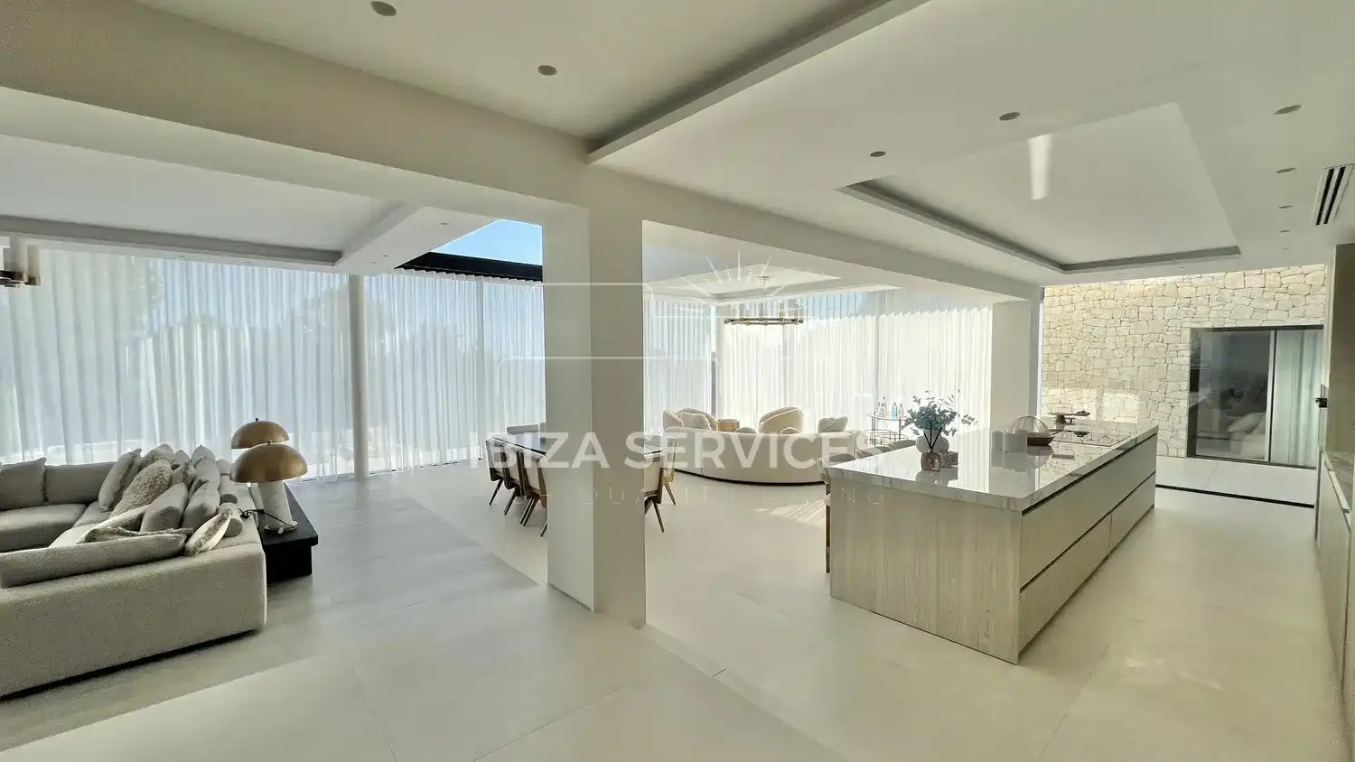 Sala d'estar de Casa o xalet en venda en Santa Eulària des Riu amb Aire condicionat, Jardí privat i Piscina