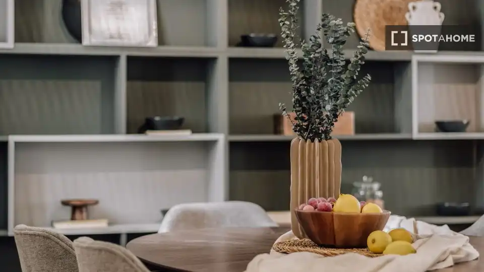Dining room of Apartments for share in Madrid  with Air Conditioner, Terrace and Furnished