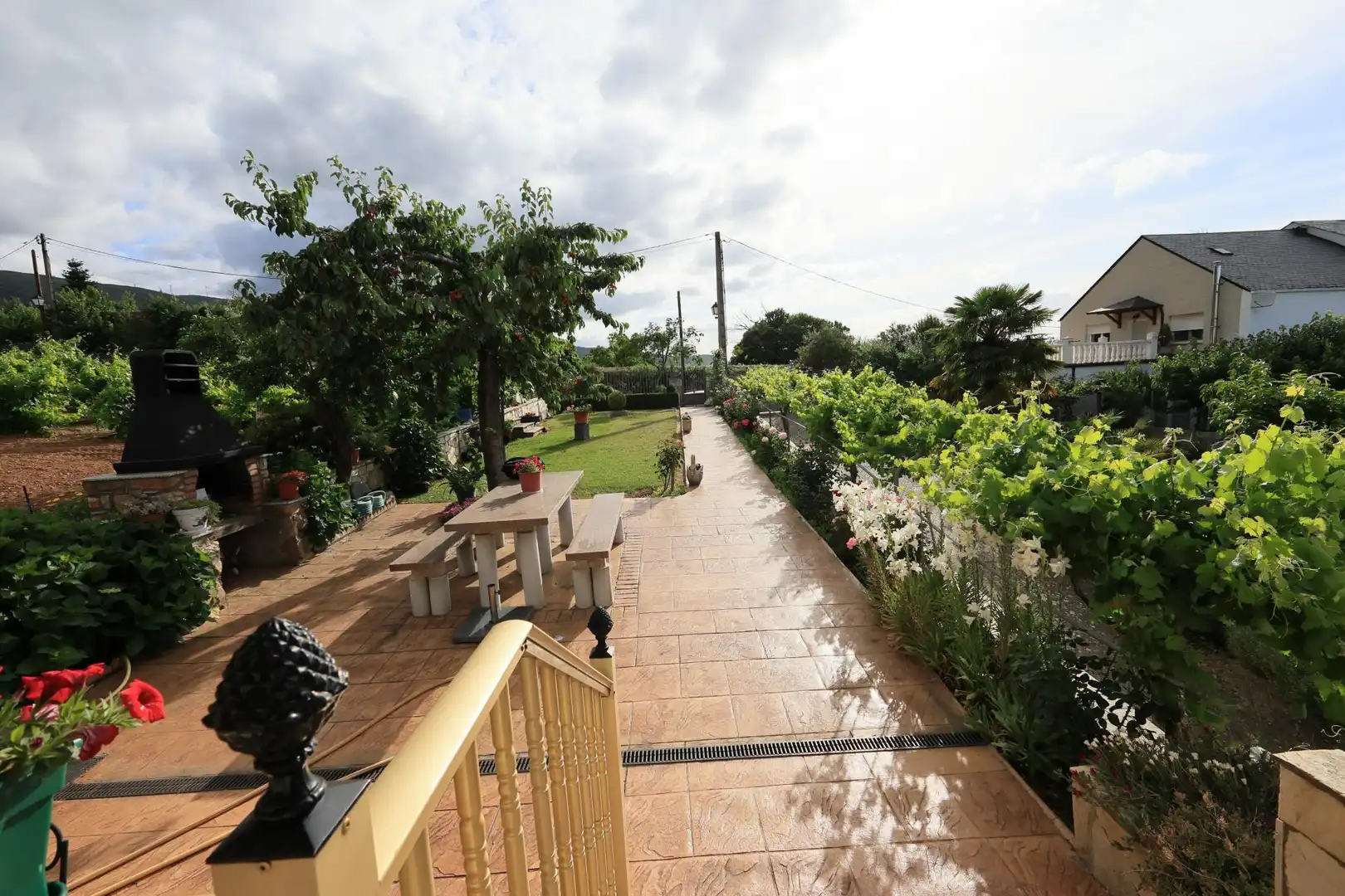 Terraza de Finca rústica en venta en Castropodame con Calefacción y Piscina