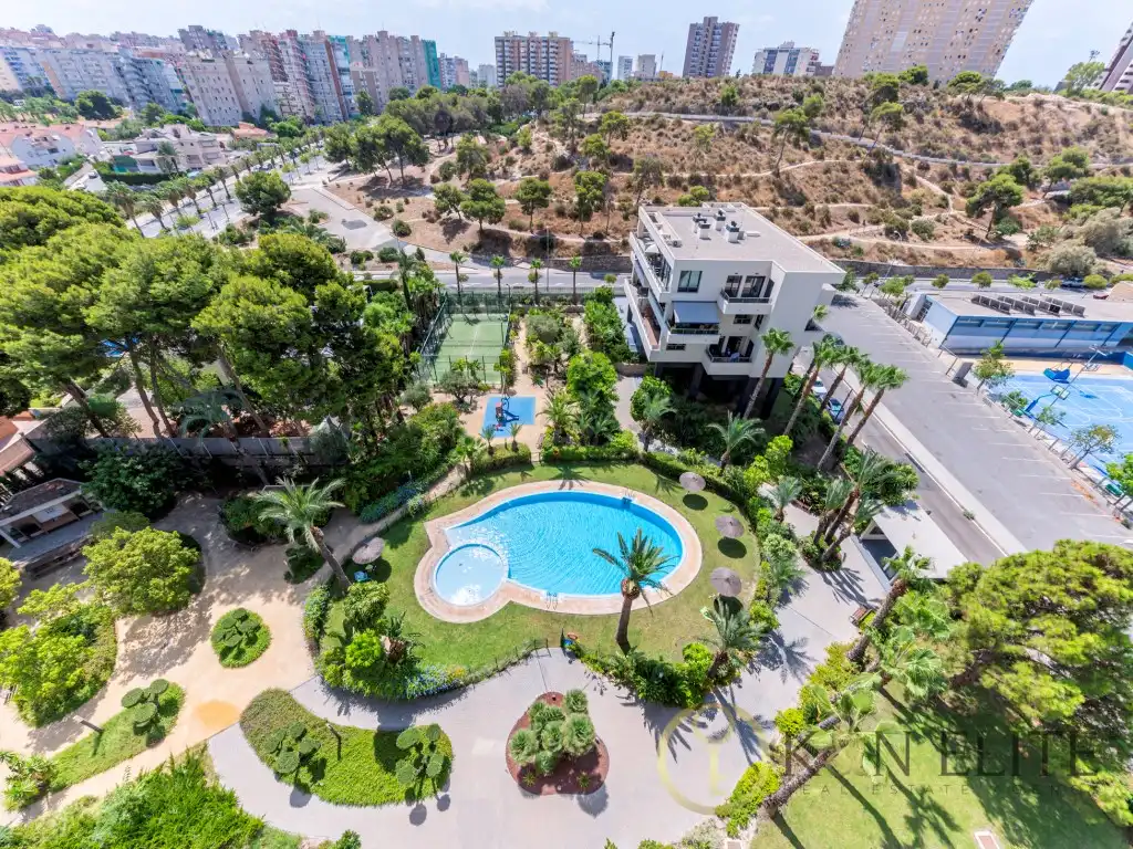 Vista exterior de Ático en venta en Alicante / Alacant con Aire acondicionado, Jardín privado y Terraza