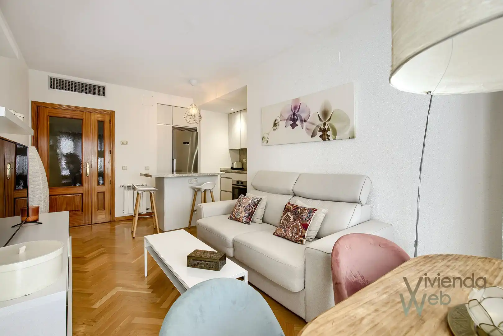 Wohnzimmer von Wohnungen zur Miete in Madrid mit Klimaanlage, Heizung und Privatgarten