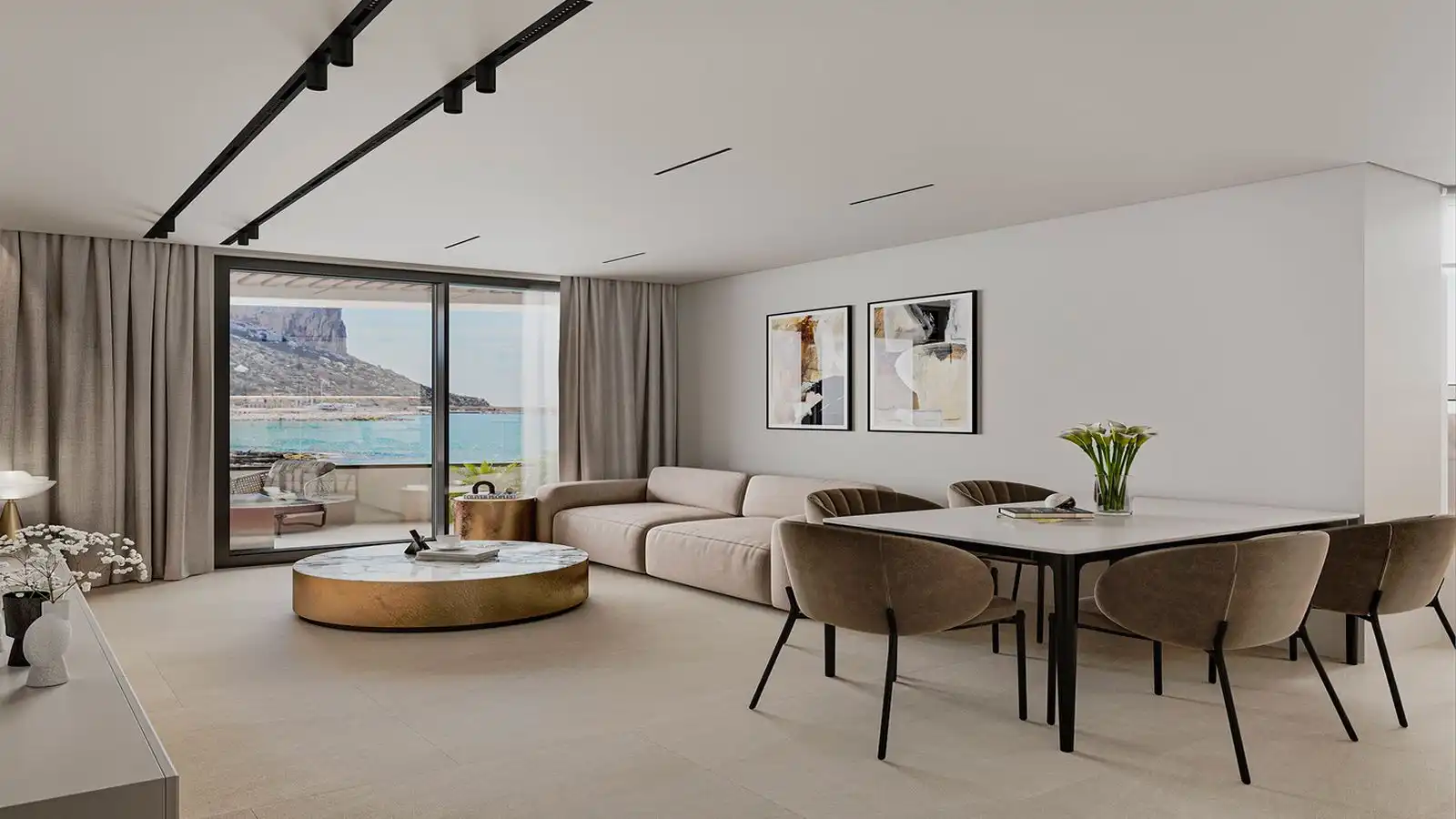 Sala de estar de Apartamento en venta en Calpe / Calp con Aire acondicionado, Calefacción y Terraza