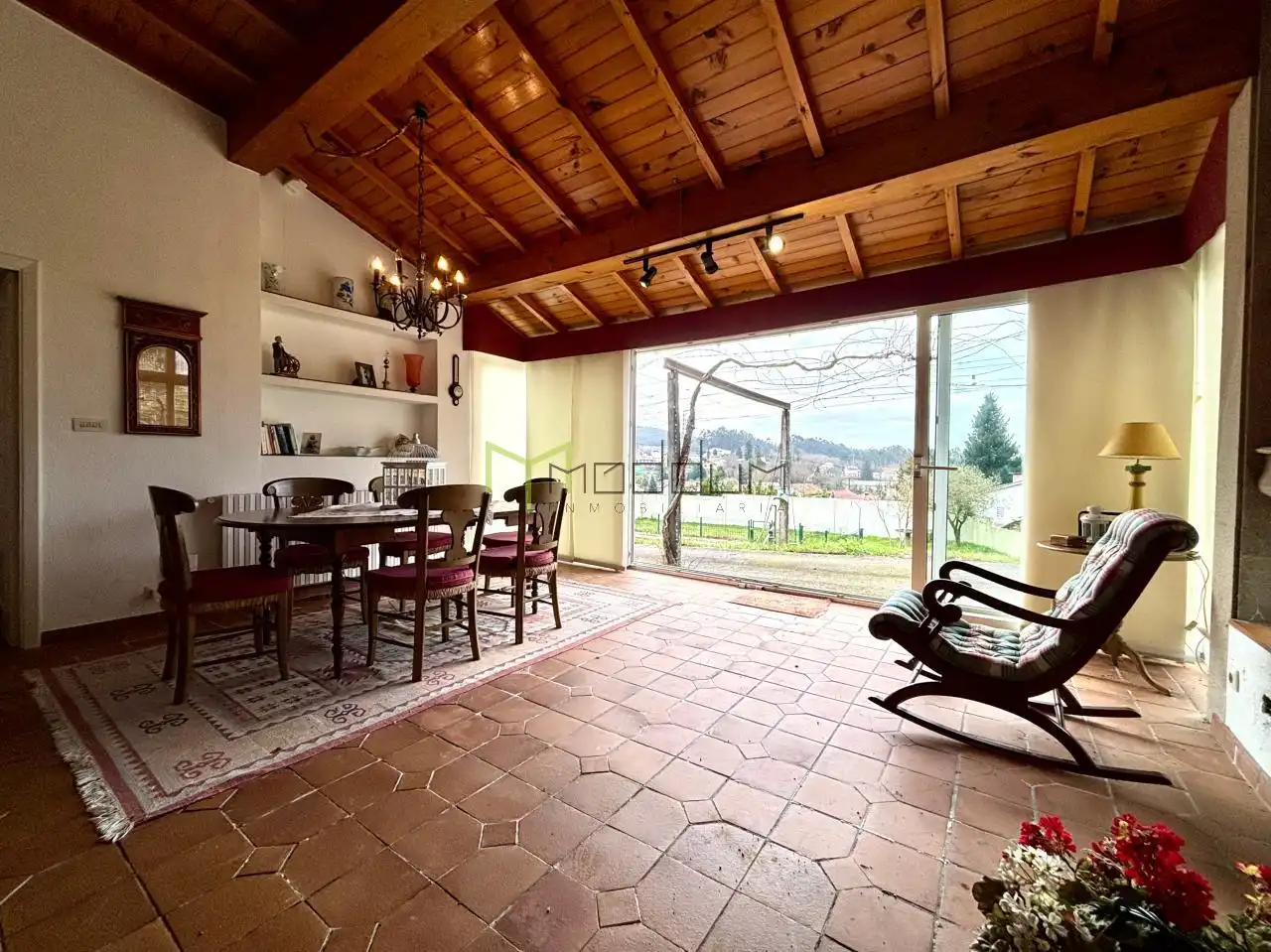 Menjador de Casa o xalet en venda en Teo amb Calefacció, Jardí privat i Piscina