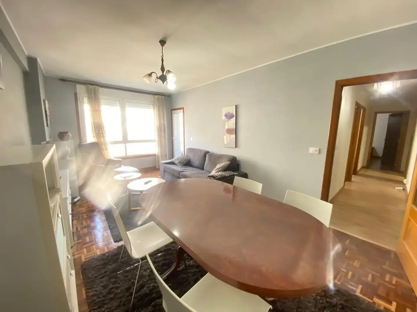 Living room of Flat for rent in Vigo   with Parquet flooring, Terrace and Furnished
