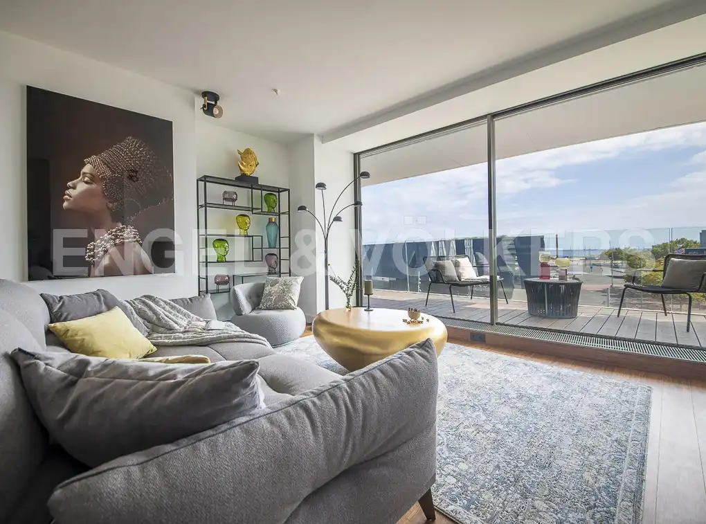 Sala d'estar de Pis de lloguer en  Barcelona Capital amb Aire condicionat, Calefacció i Piscina