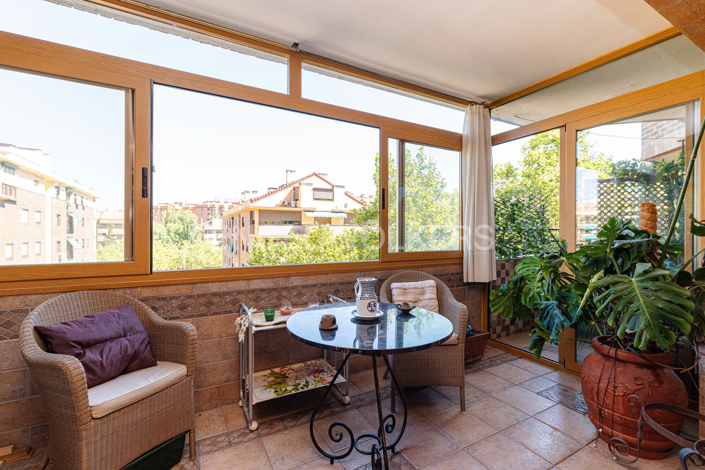 Balcony of Apartment for sale in Tres Cantos  with Heating, Parquet flooring and Terrace