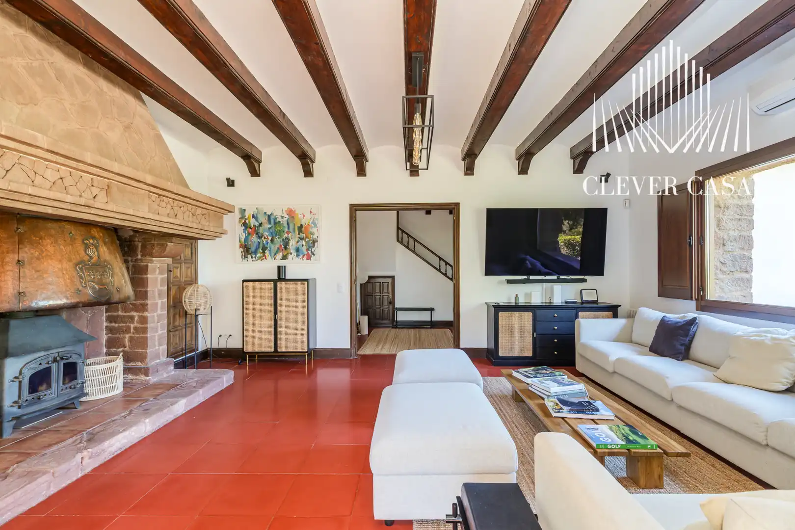 Sala de estar de Casa o chalet en venta en Castellví de Rosanes con Aire acondicionado, Calefacción y Jardín privado