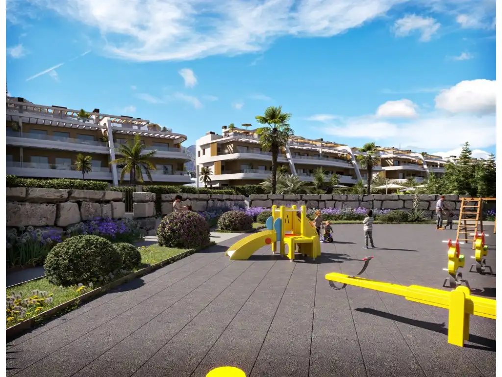 Vista exterior de Apartament en venda en Finestrat amb Jardí privat i Piscina