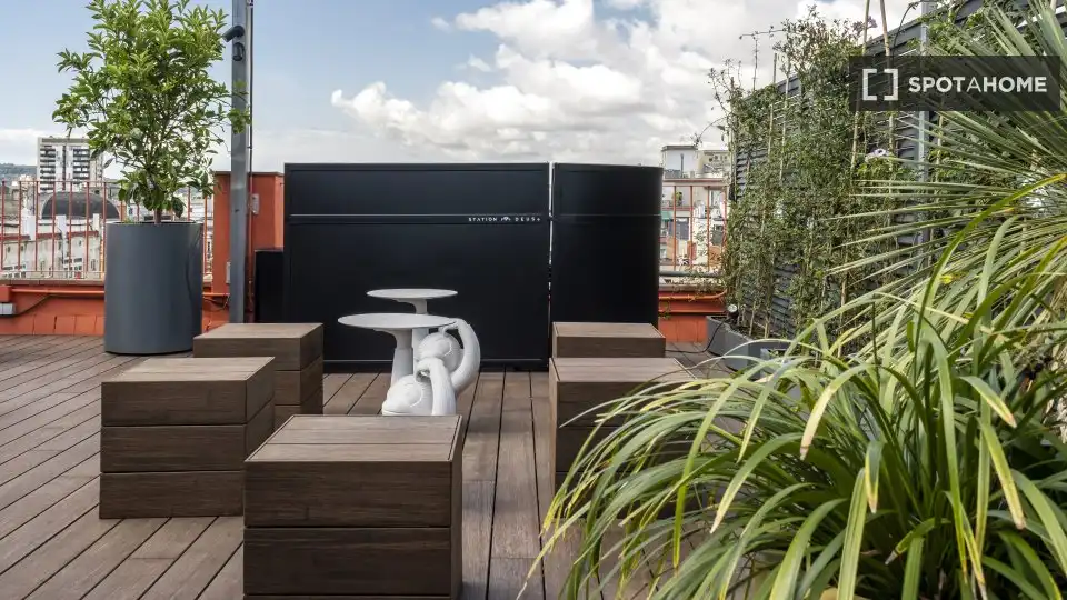 Terrasse von Wohnung zur Miete in Barcelona mit Klimaanlage, Heizung und Möbliert