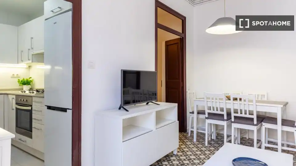 Sala d'estar de Pis de lloguer en Sitges amb Aire condicionat, Calefacció i Moblat