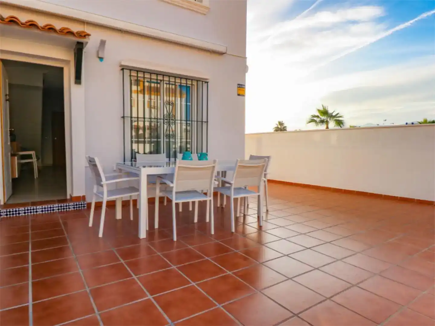 Terrasse von Wohnung zur Miete in Pulpí mit Privatgarten, Schwimmbad und Möbliert
