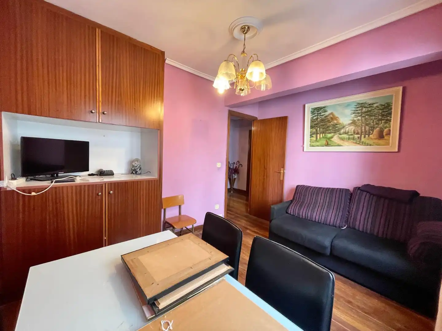 Sala de estar de Piso en venta en Bilbao  con Calefacción, Amueblado y Balcón