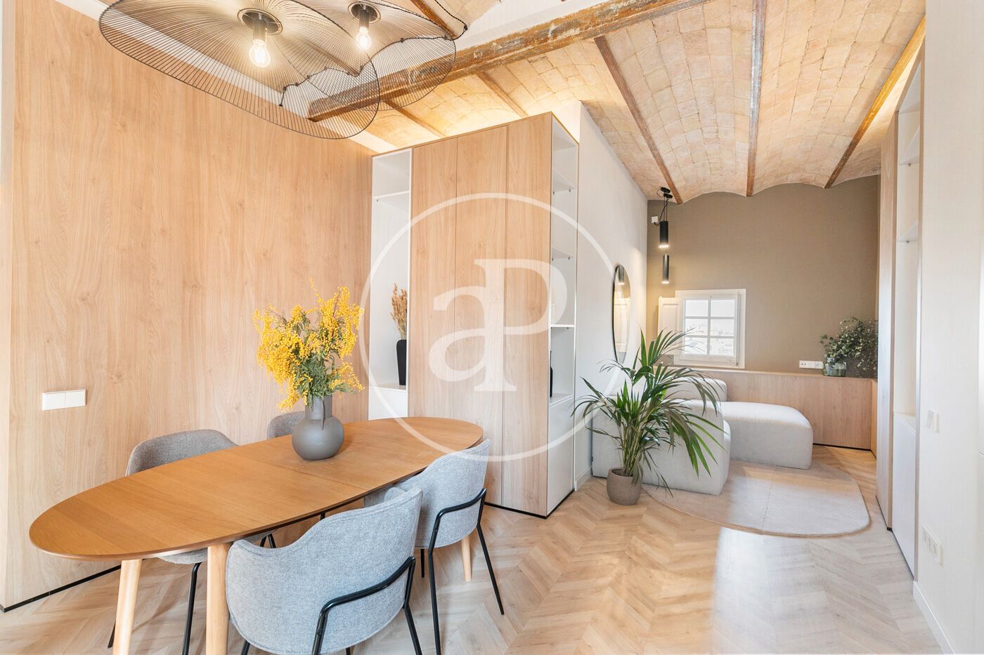 Dining room of Flat to rent in  Barcelona Capital  with Air Conditioner, Heating and Furnished