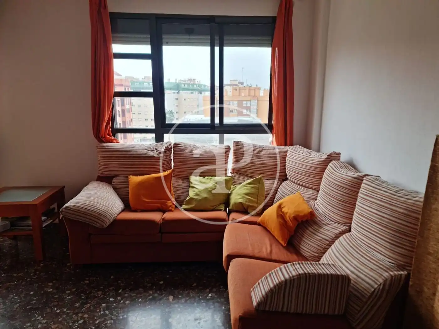 Wohnzimmer von Wohnung zur Miete in Valencia mit Klimaanlage, Heizung und Privatgarten