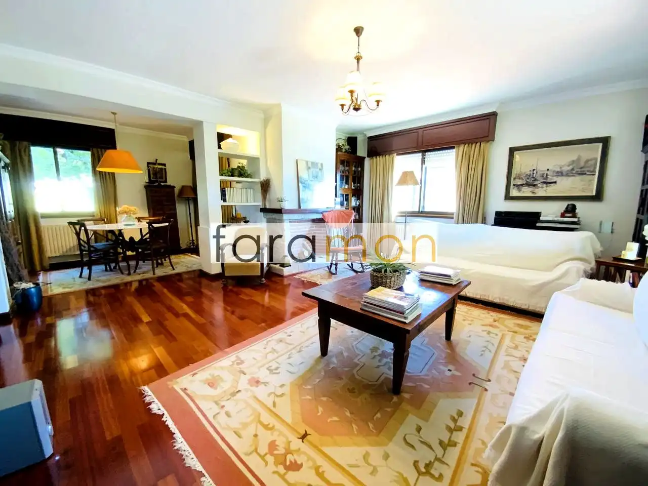 Living room of Houses for sale in Vigo   with Private garden, Parquet flooring and Terrace