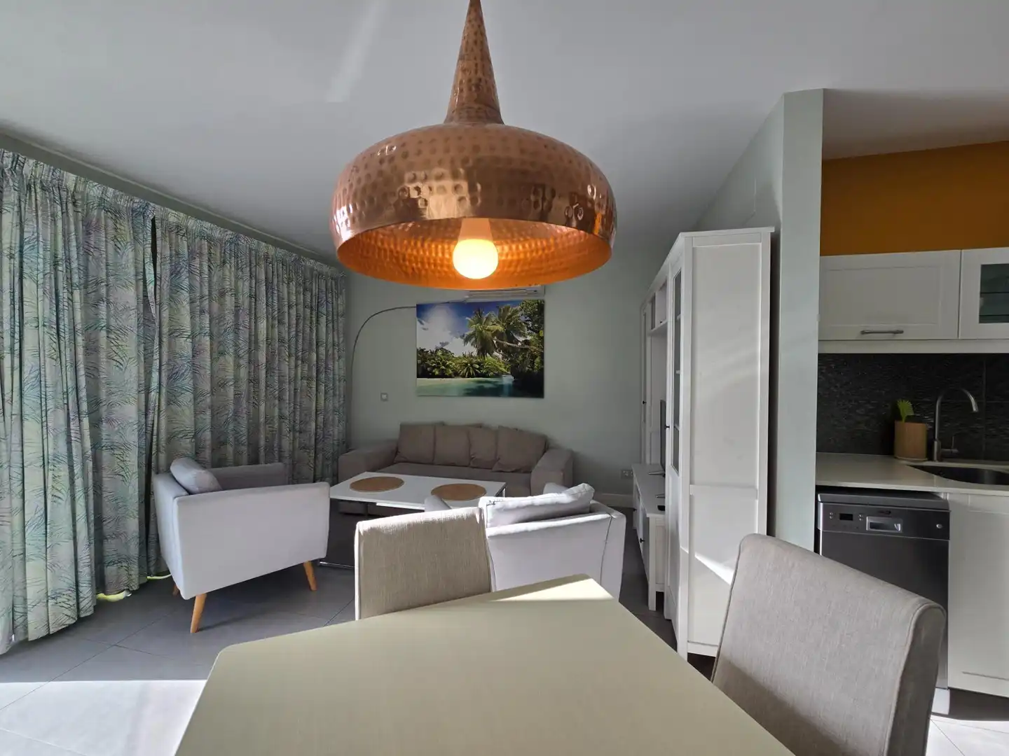 Living room of Apartments for rent in Mogán  with Air Conditioner, Terrace and Furnished