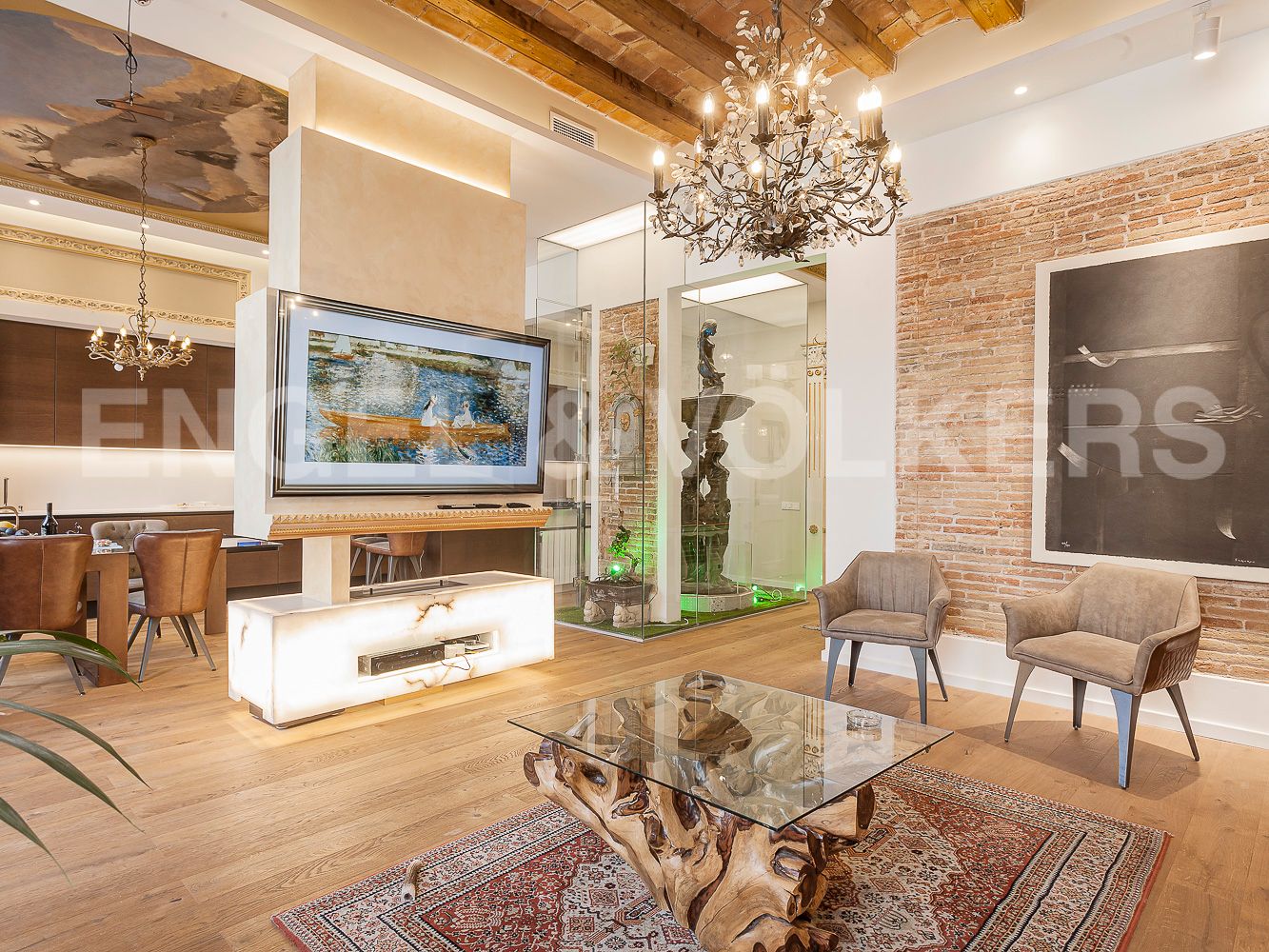 Sala d'estar de Apartament en venda en  Barcelona Capital amb Aire condicionat, Calefacció i Parquet