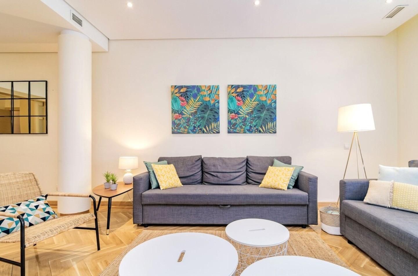 Sala de estar de Apartamento de alquiler en  Madrid Capital con Aire acondicionado