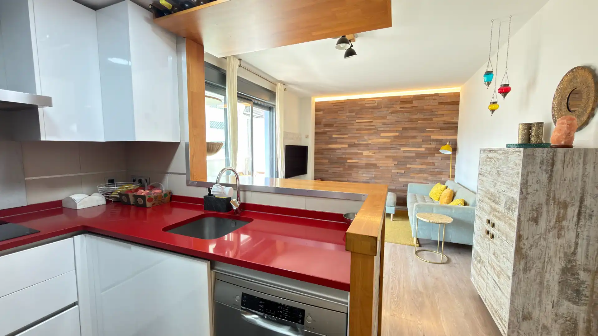Küche von Wohnung zum Verkauf in Badalona mit Klimaanlage, Heizung und Parkett