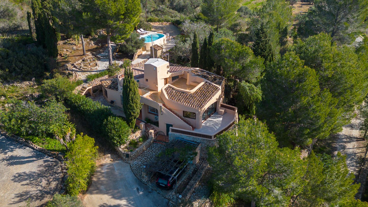 Vista exterior de Casa o xalet en venda en Dénia amb Aire condicionat, Jardí privat i Terrassa