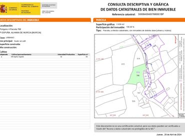 Rural land for sale in Alhama de Murcia ciudad