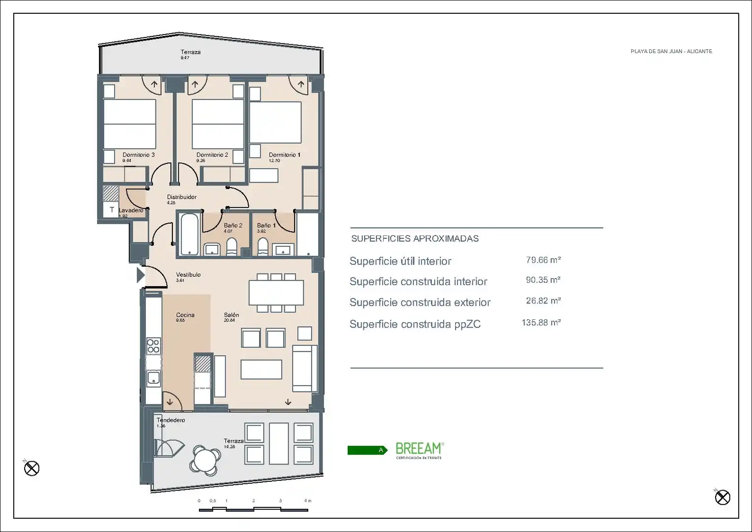 Apartamento en venta en Alicante / Alacant con Aire acondicionado, Calefacción y Terraza