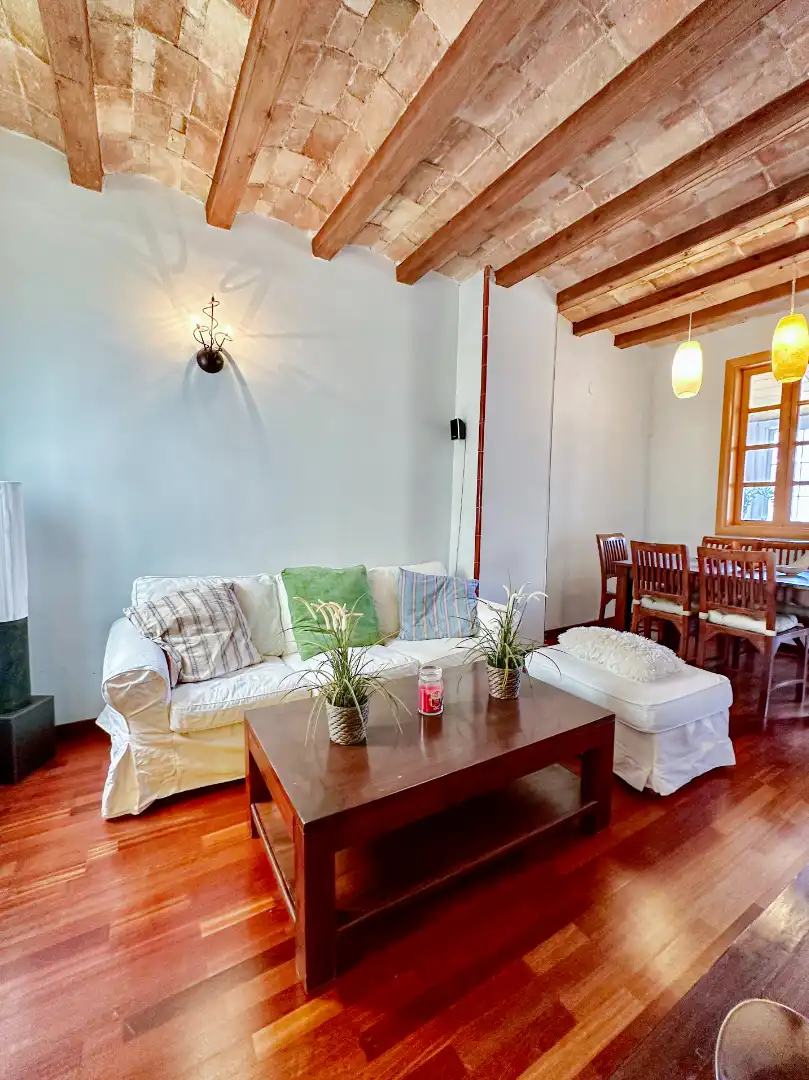 Sala d'estar de Pis en venda en Barcelona amb Aire condicionat, Calefacció i Parquet